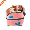 Cute Design Chick Magnet Ribbon Cotton Fabric Belt With Cow Hide Leather Belts