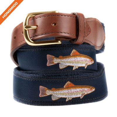 Animal Pattern Design Puffin' Penguin Fabric Ribbon Belt