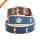 Dark Blue Background Triple Crown Ribbon Cotton Cow Skin Leather Alloy Buckle Belt