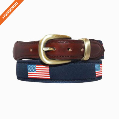 Vivid Fish Pattern Design Retro Split Leather Mens Ribbon Belts
