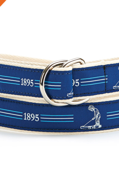 Double D-Ring Soft Fabric Ribbon Belt Mens Leisure Accessory Belts