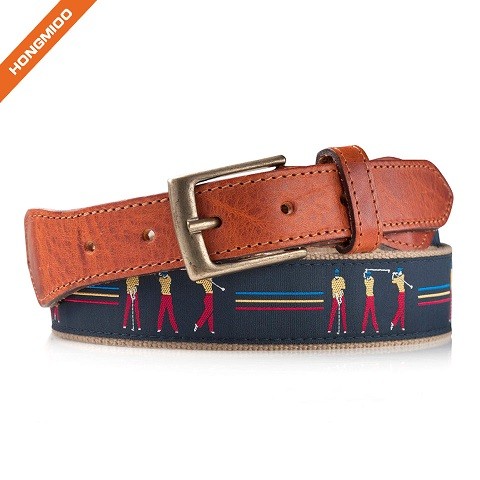 Mens Mix Styles 100% Genuine Leather Ribbon Belts With Zinc Alloy Buckle