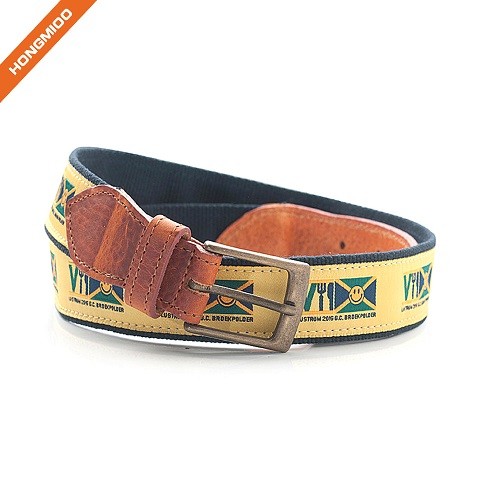 Mens Mix Styles 100% Genuine Leather Ribbon Belts With Zinc Alloy Buckle