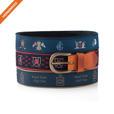 Mens Mix Styles 100% Genuine Leather Ribbon Belts With Zinc Alloy Buckle