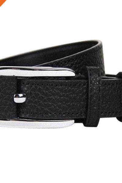 Custom Black Textured Pin Buckle Boy Belt From China