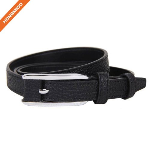 Custom Black Textured Pin Buckle Boy Belt From China