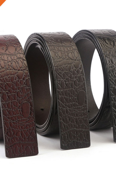 New Product Sliding Buckle Full Grain Leather Belt Strap