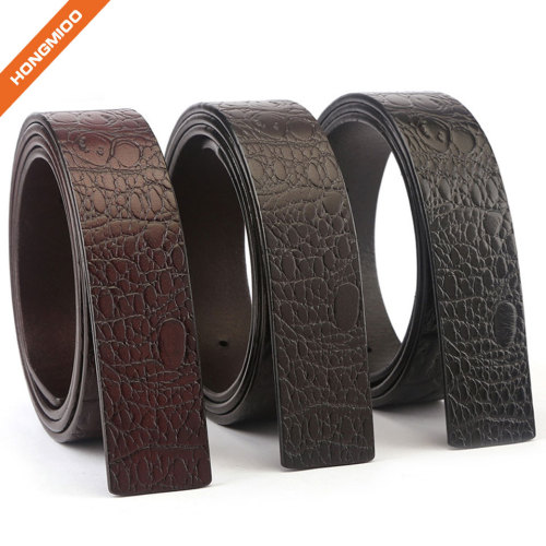 New Product Sliding Buckle Full Grain Leather Belt Strap