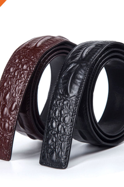 3.8cm Full Grain Leather Mens Dress Belt Strap Factory