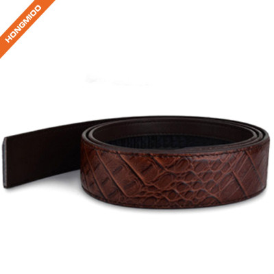 Mens Casual Crocodile Pattern Cowhide Leather Belt Strap