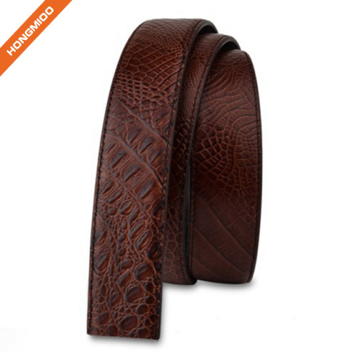 Mens Casual Crocodile Pattern Cowhide Leather Belt Strap
