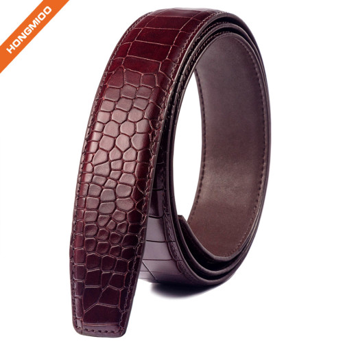 Young Stone Textured Full Grain Leather Automatic Buckle Belt Strap