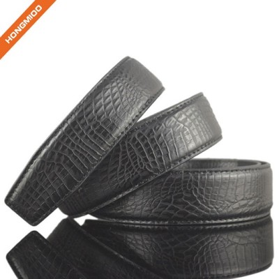 Luxury Crocodile Pattern 100% Real Leather Mens Automatic Waist Belt Straps