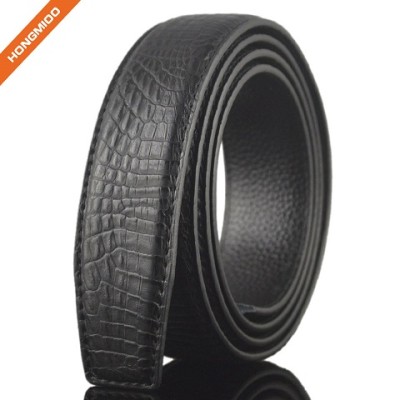 Luxury Crocodile Pattern 100% Real Leather Mens Automatic Waist Belt Straps