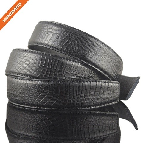 Luxury Crocodile Pattern 100% Real Leather Mens Automatic Waist Belt Straps