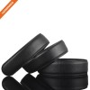 Mens Split Leather Black Ratchet Leather Strap Embossed Logo Belts