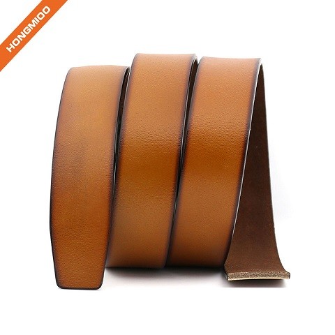 Fashion Design No Stitch Popular Split Leather Customized Ratchet Belt Strap