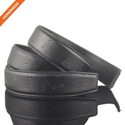 Popular Design Ostrich Pattern Pure Genuine Leather Custom Mens Leather Strap