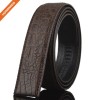 Business Style Embossed Crocodile Mens Genuine Leather Adjustable Ratchet Belt Strap