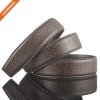 Luxury Mens Split Leather No Buckle Belt Slide Ratchet Automatic Straps