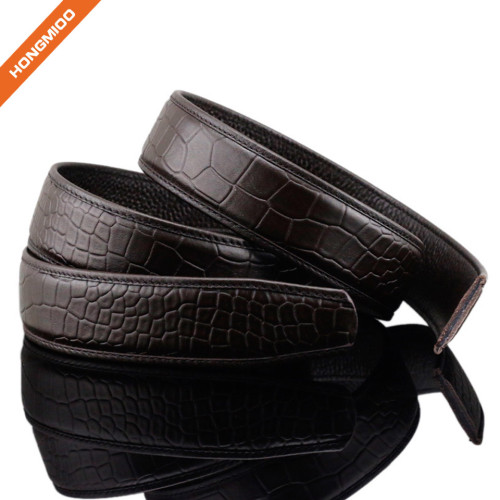 Mens Luxury Crocodile Pattern Top Grain Leather Belt Strap