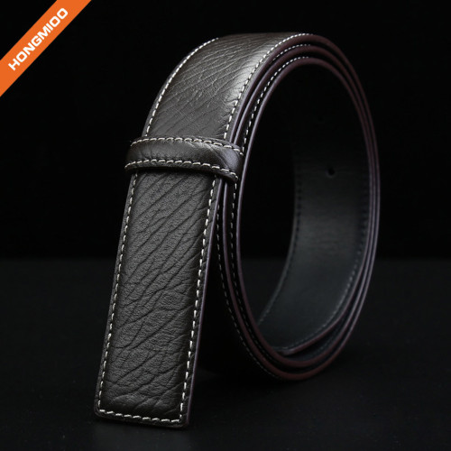 Black Men Top Layer Leather Belt Straps Custom Logo