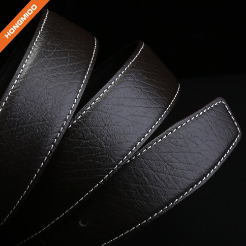 Black Men Top Layer Leather Belt Straps Custom Logo