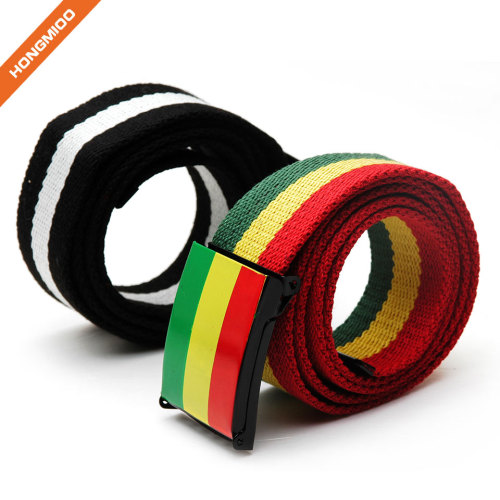 Flip-Top Buckle Multiple Color Fabric Canvas Belt For Men