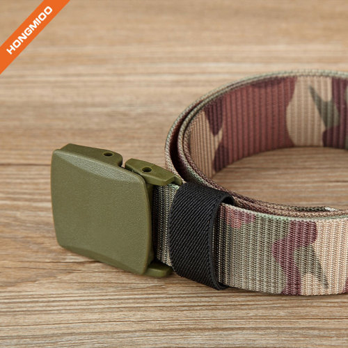 Camouflage color Nylon/Canvas Belt with Plastic Belt Buckle