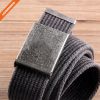 Flip-Top Metal Buckle 100% Cotton Strap Men's Canvas Belt