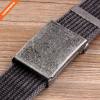 Flip-Top Metal Buckle 100% Cotton Strap Men's Canvas Belt