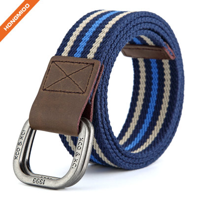 Double D-Ring Men's Fabric Canvas Belt