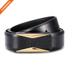 Nickel Free Plate Buckle Strap Cut-to-Fit Top Grain Cowhide Plain Leather Belt