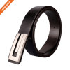 Soft Hand Vintage Cowhide Leather Embossed Pattern Plate Buckle Belt