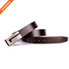 Soft Hand Vintage Cowhide Leather Embossed Pattern Plate Buckle Belt