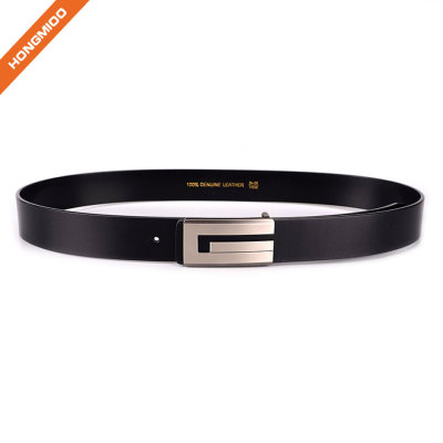 Soft Hand Vintage Cowhide Leather Embossed Pattern Plate Buckle Belt