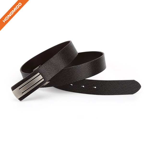 Vintage Retro Stitching-Edged Distressed Solid Full Grain Leather Belt