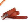 Vintage Retro Stitching-Edged Distressed Solid Full Grain Leather Belt