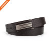Vintage Retro Stitching-Edged Distressed Solid Full Grain Leather Belt