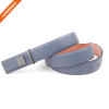 1 1/4" Wide Sleek Blue Top Grain Leather Belt With Square Plate Buckle