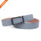 Men's Light Blue Metal Plate Genuine Leather Belt Adjustable Full Grain Leather Strap