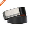 Genuine Leather Dress Belt for Men Reversible Belt with Matte Plaque Buckle