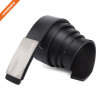 3.5cm Wide High Quality Silver Finish Plate Buckle Custom Top Grain Leather Belts