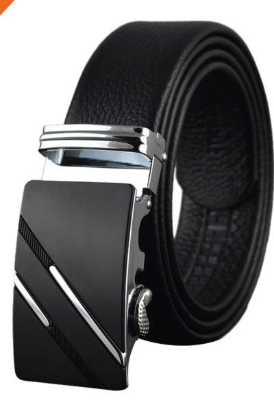 1.38'' Wide Full Grain Leather Zinc Alloy Ratchet Designer Belt