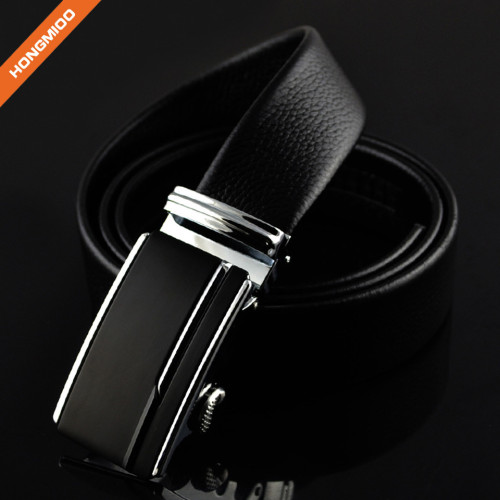 Simple Design 35mm Dress Black Automatic Adjustable Buckle Belt