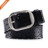 Women's Hollow Flower Genuine Cowhide Leather Belt With Alloy Buckle