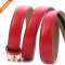 Colorful Split Leather Solid Women Skinny Automatic Buckle Belts