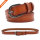Reversible Women Leather Belt Fashion Adjustable Ladies Belt 1 1/8 Inch Width Solid Pin Buckle Strap