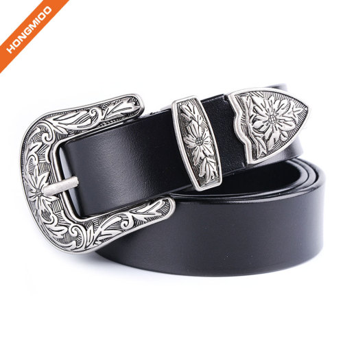 Ladies Vintage Western Leather Belts for Women Genuine Leather Belt