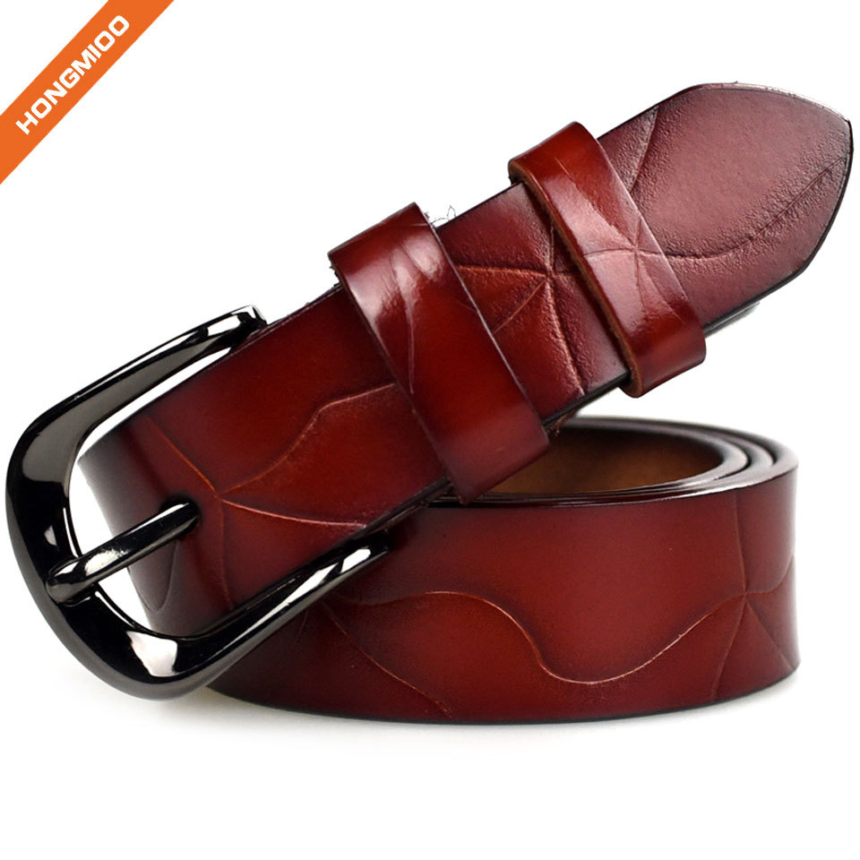 Mix Color Embossed Pattern Women Candy Genuine Leather ...